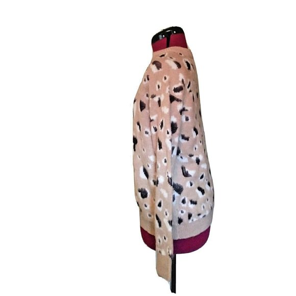 Cotton Emporium Womens Sweater Tan Leopard Size Small Multicolor - Picture 3 of 6